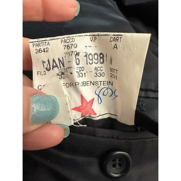 Canali 100% Wool Blazer Mens 46 US 36 (Measures As 40) Blue Italian Vintage A3-4 - Picture 11 of 13